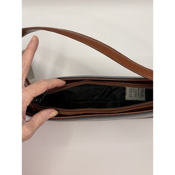 Daniela Moda Black & Brown Genuine Italian Leather Handbag NWT - Picture 10 of 16